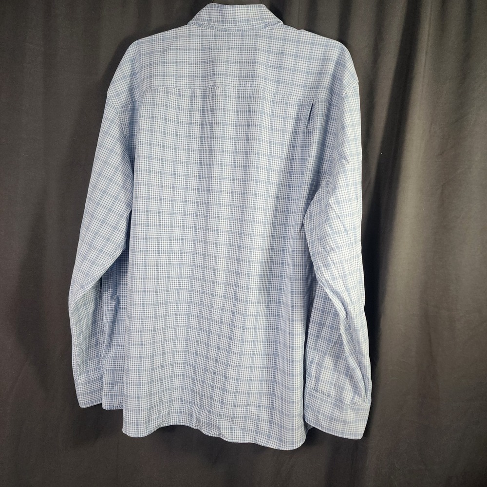 ORVIS Mens XL Active Fit Long Sleeve Gingham Button Down Shirt Blue White - Picture 7 of 7